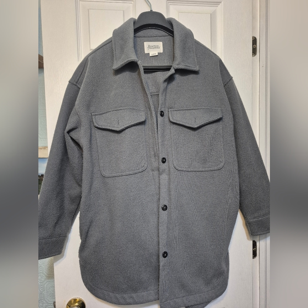 Boston Traders Shacket in Steel blue Size Large. Heavy fabric, very well made.